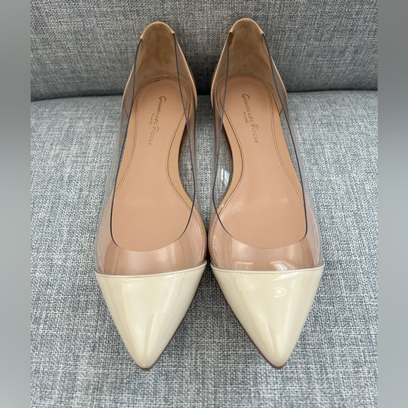 Gianvito Rossi Off-white/Nude Plexi Flats size 36.5 - Picture 1 of 8